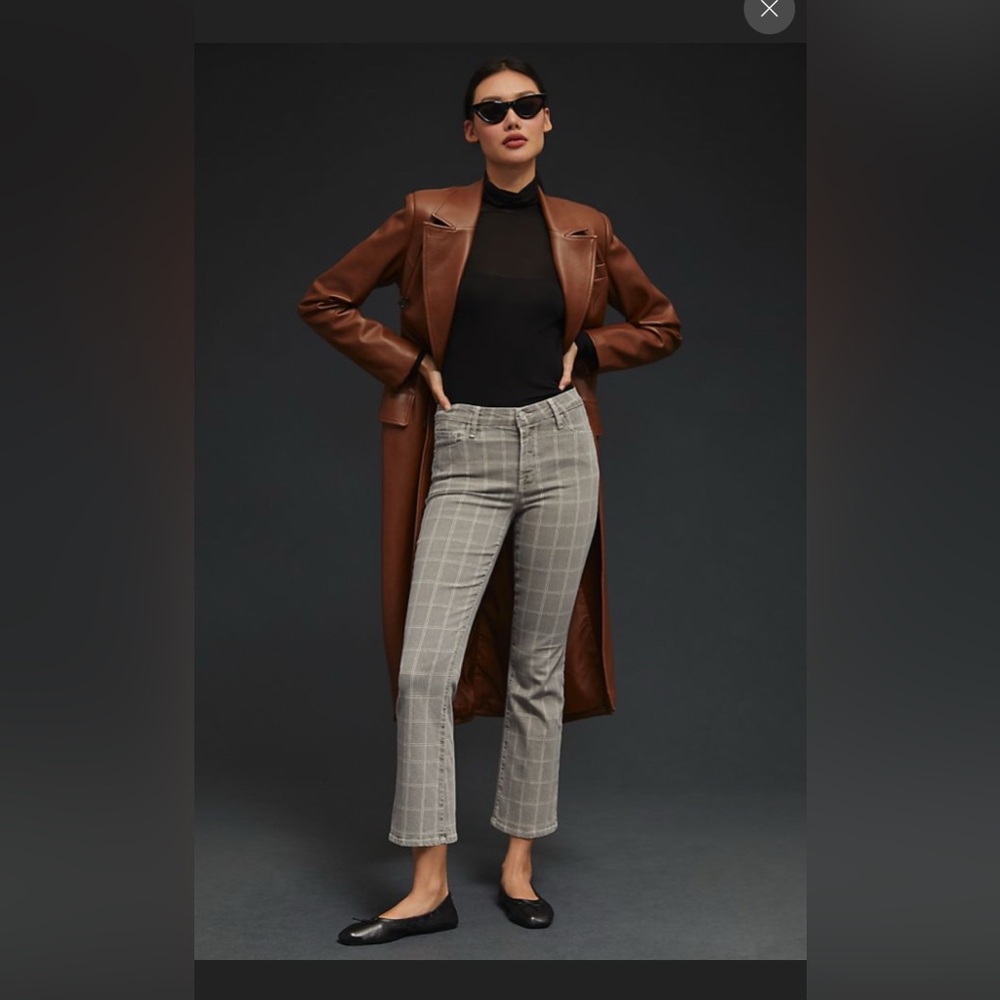 Frame checkered pants
